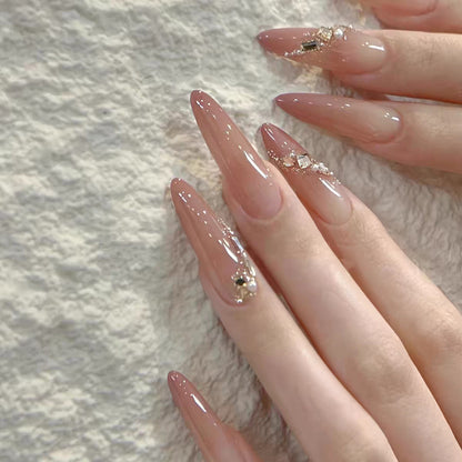 Press-On Nail Set with 3D Decorative Design