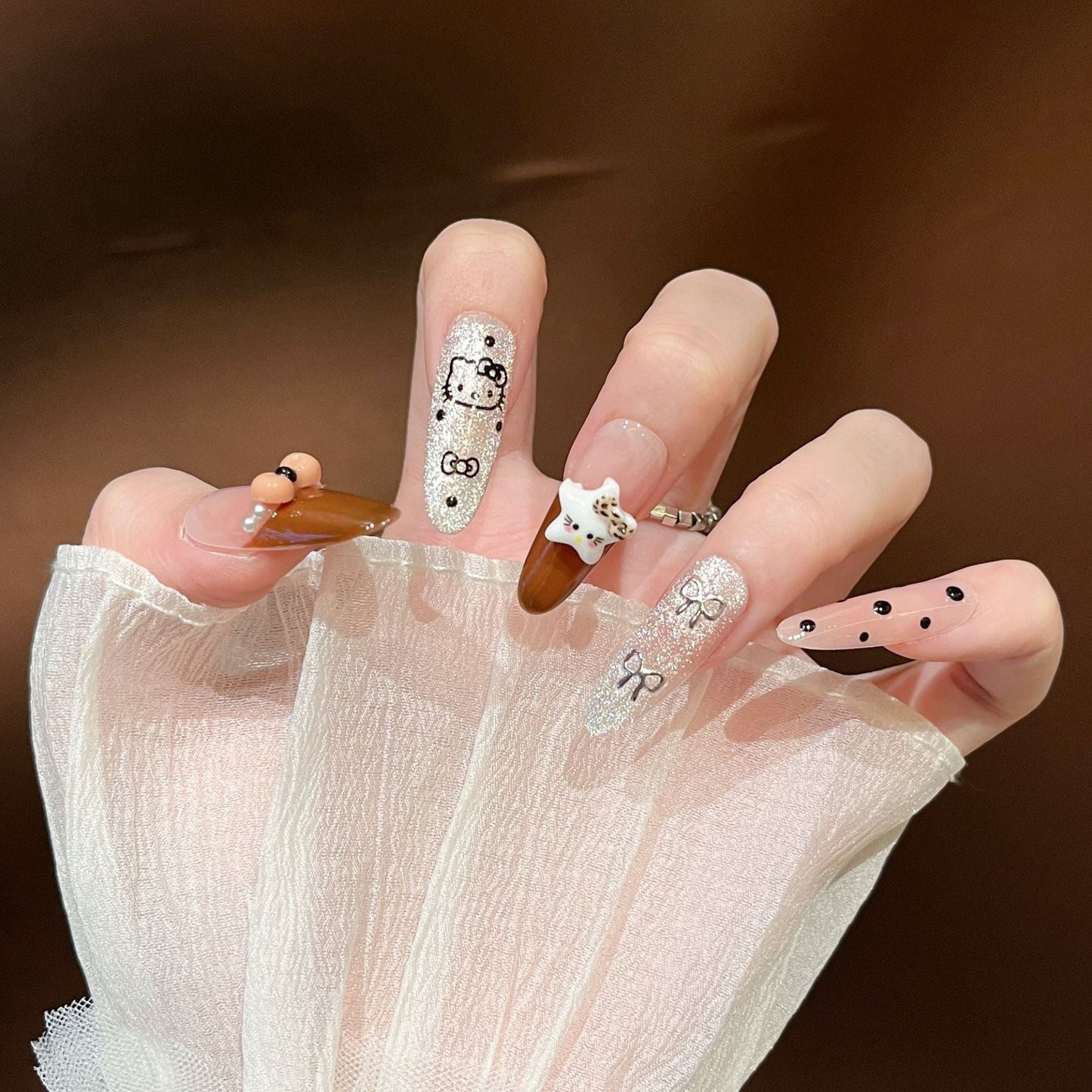 Set of 3D Decorative Press-On Nail Art