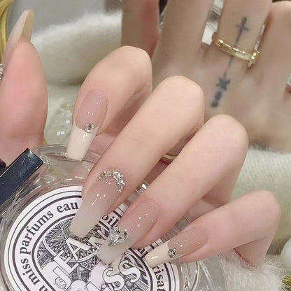 Floral Design Acrylic Nails with Elegant Tips