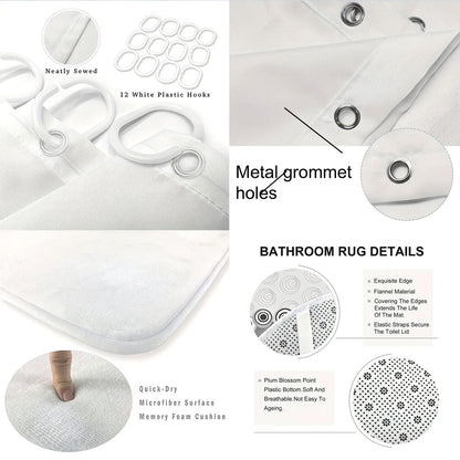 Digital Four-Piece Bathroom Set with Abstract Design