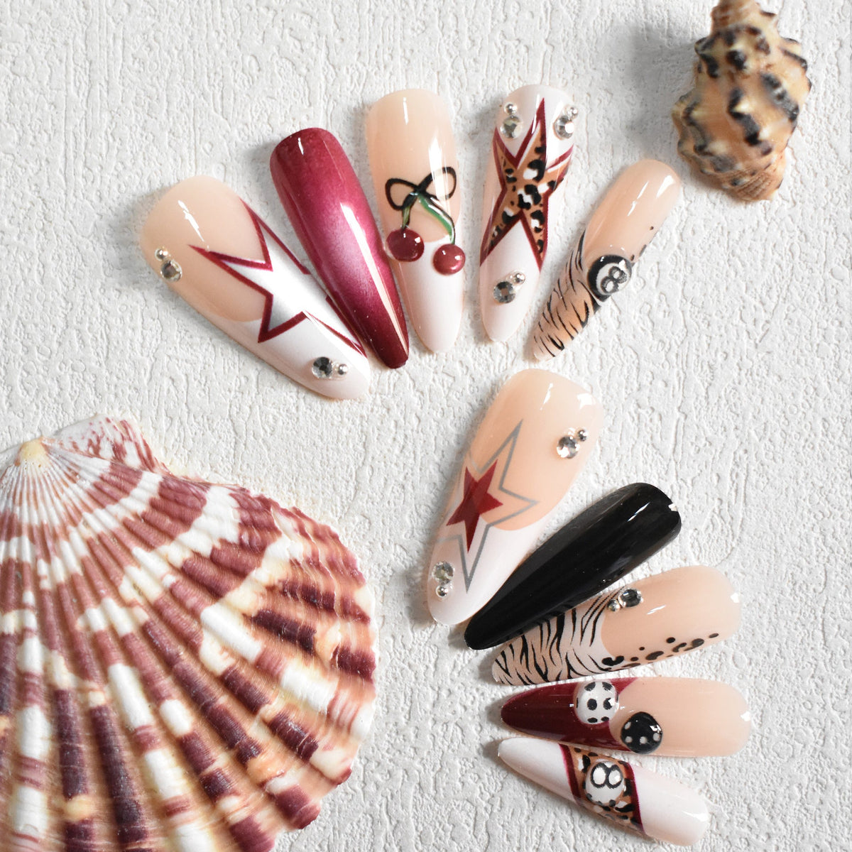Creative Patterned Press-On Stiletto Nail Set