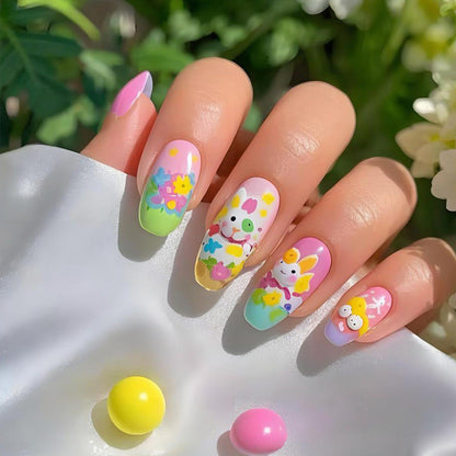 Spring-Inspired Press-On Nail Art Design