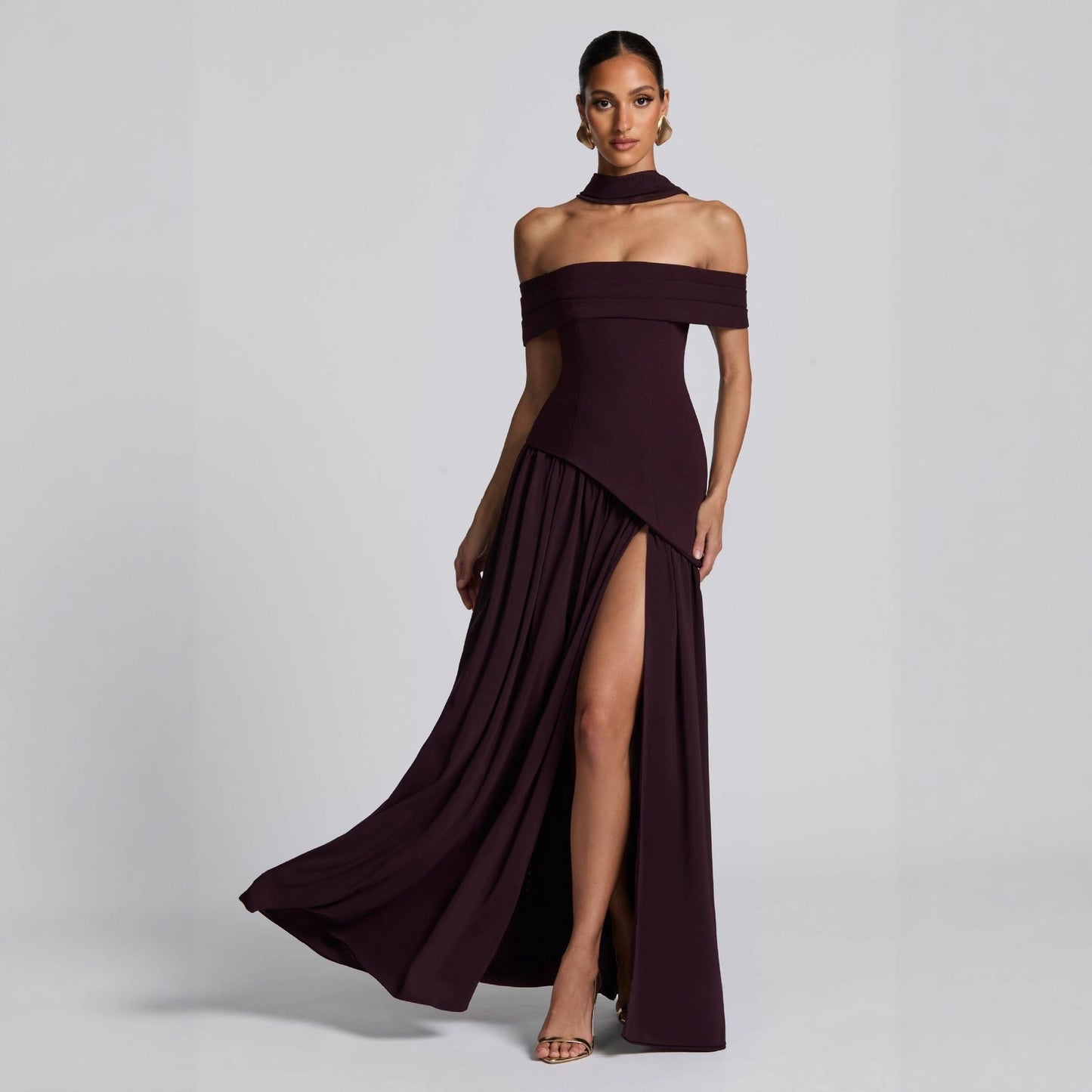 Strapless Bodycon Maxi Dress for Women with High Slit and Backless Design