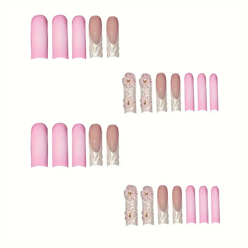 Floral Pattern 3D Press-On Nail Set