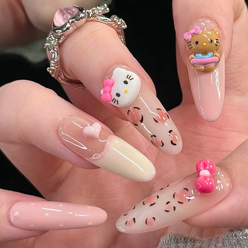 Gemstone Accent Press-On Nail Art Design