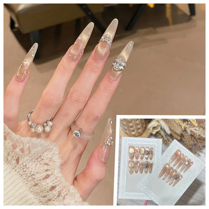 Charming Patterned Press-On Stiletto Nail Set