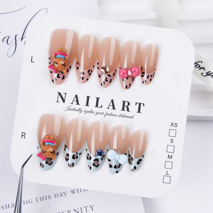 Floral Embellished Press-On Stiletto Nail Set