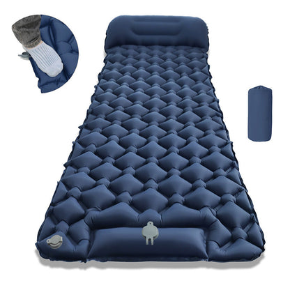 Inflatable Bed with Built-in Headrest and Easy Valve System