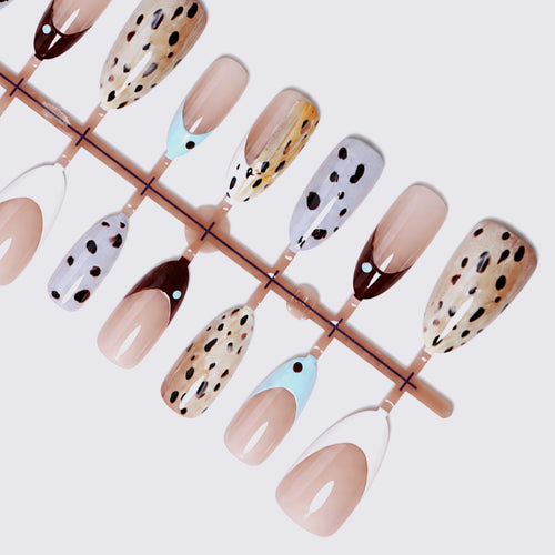 Creative Press-On Nail Art in Stiletto Shape