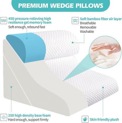 Support Wedge Pillow with Adjustable Multi-Position Design