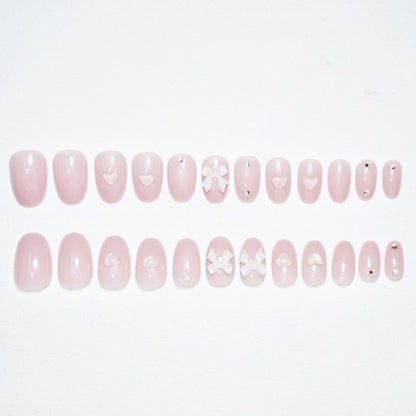 Elegant Bow Accent Press-On Nail Set