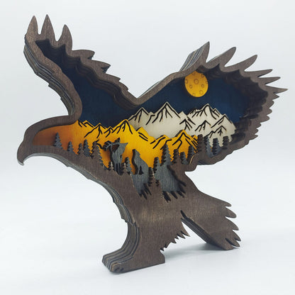 Artisan 3D Wooden Animal Sculpture Gift for Home Decor