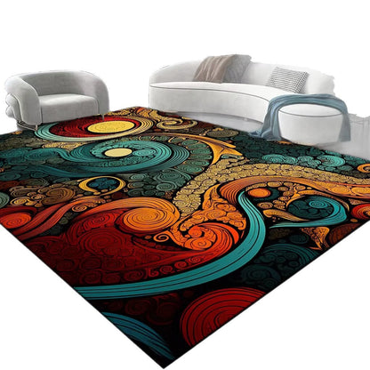 Area Rug with Abstract Swirl Design