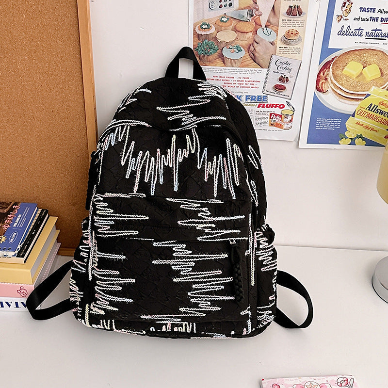 Backpack with Abstract Design
