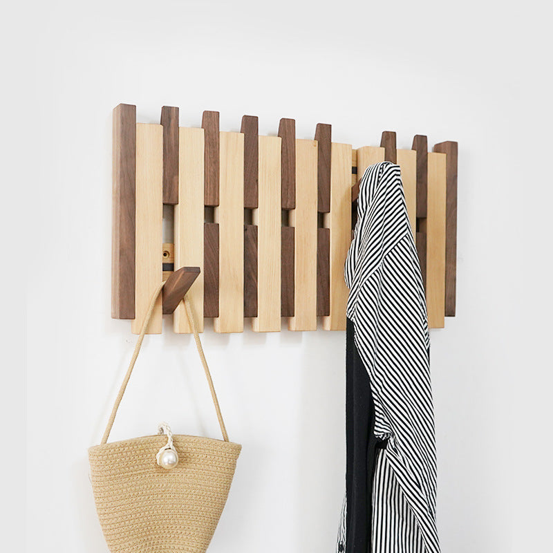 Wall-Mounted Hook Rack with Adjustable Design