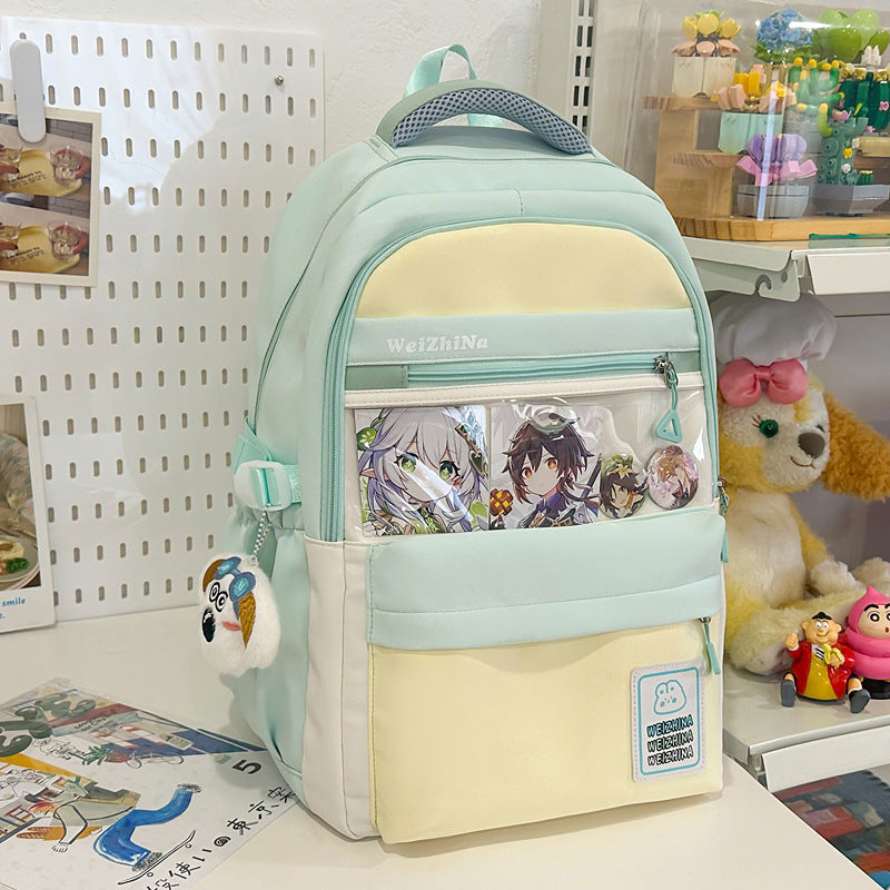 Trendy School Backpack with Graphic Design