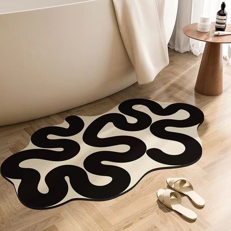 Abstract Design Bath Mat in Unique Shape