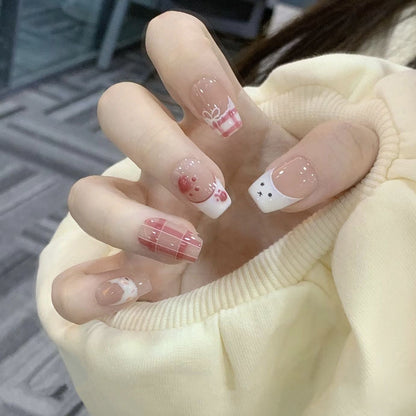 Press-On Nail Kit Featuring Distinctive Bow Patterns
