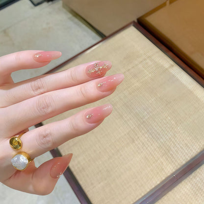 Glitter Pattern Acrylic Nail Set – Glamorous Design
