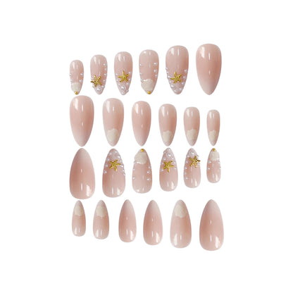 Shell-Inspired Press-On Nail Art Design