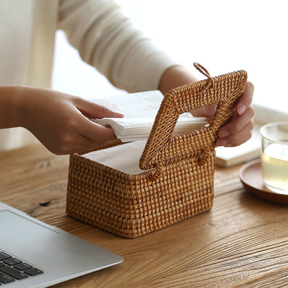 Elegant Rattan Tissue Holder – Artisan Crafted Design