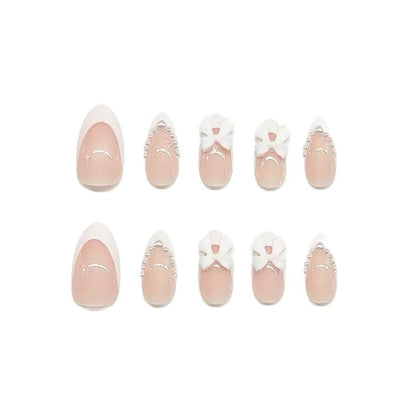 Press-On Nail Art Featuring Bow Details