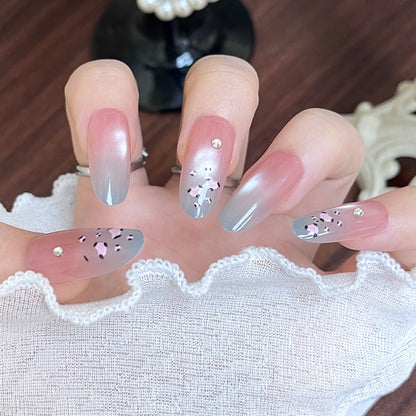 Gemstone Accent Press-On Nail Set in Stiletto Style