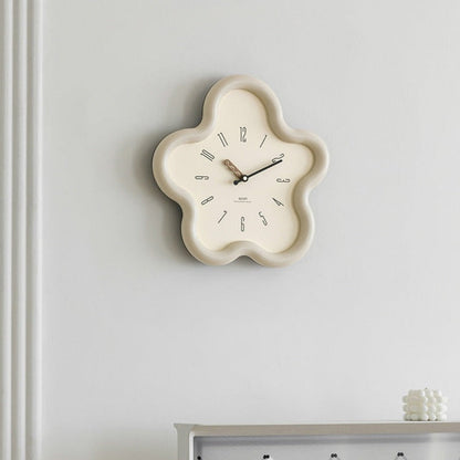 Silent Pendulum Wall Clock with 3D Floral Design for Bedroom Decor