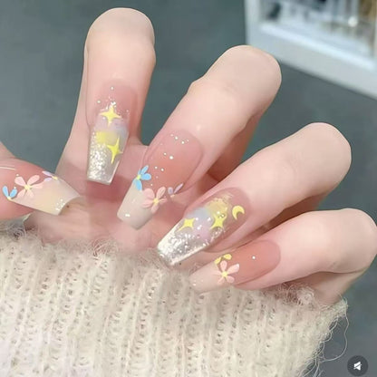 Themed Press-On Nails with Artistic Design