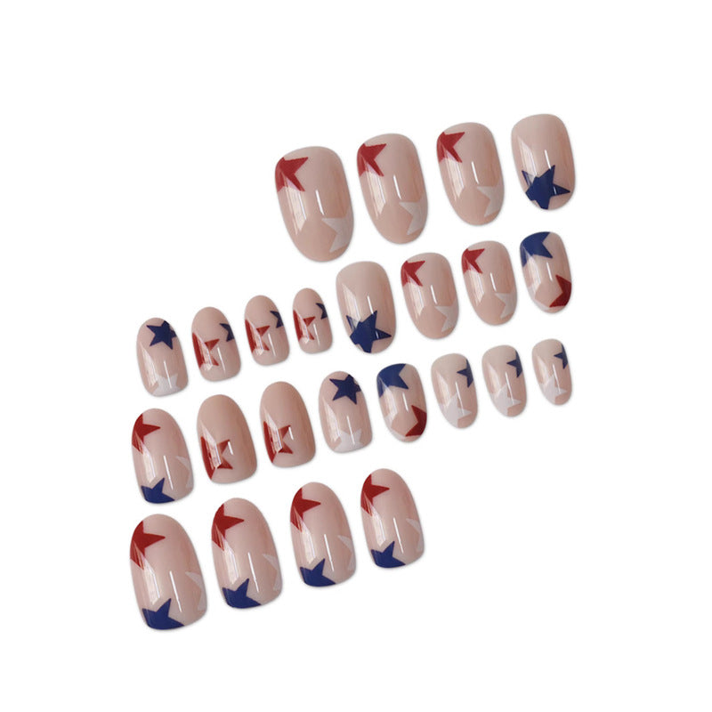 Press-On Nails with Artistic Star Pattern