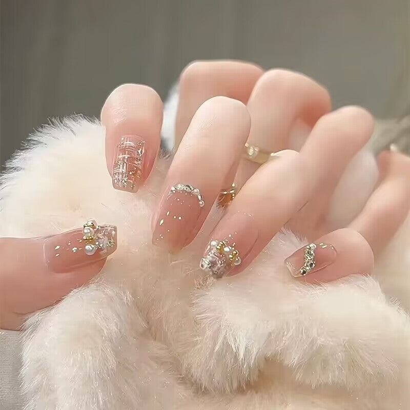 Press-On Nails with Artistic Ocean Theme Design