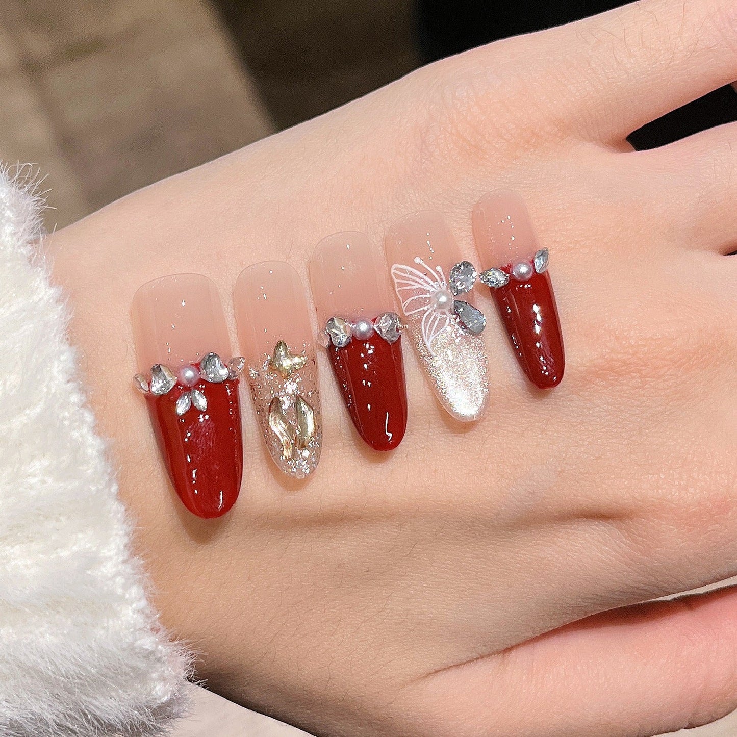 Set of 3D Decorative Press-On Nail Art