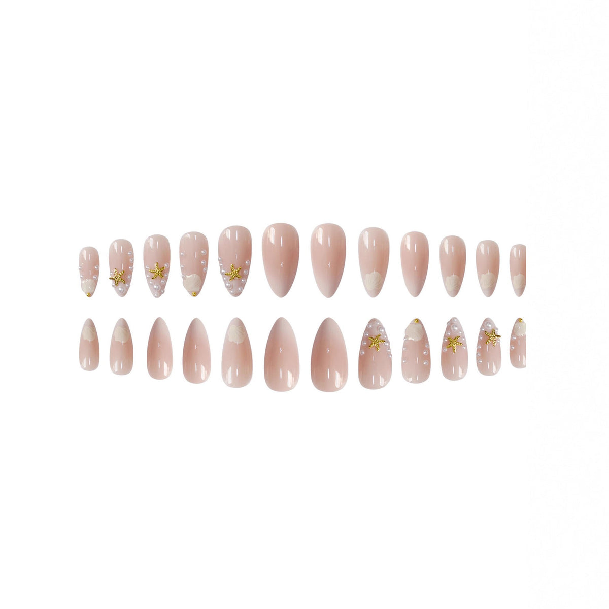Shell-Inspired Press-On Nail Art Design