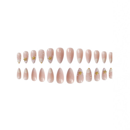 Shell-Inspired Press-On Nail Art Design