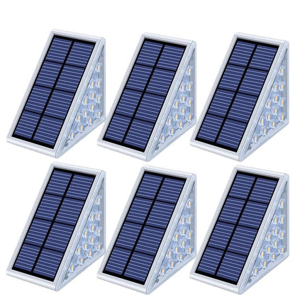 Waterproof Triangular Solar LED Stair Lights with Dusk-to-Dawn Sensor