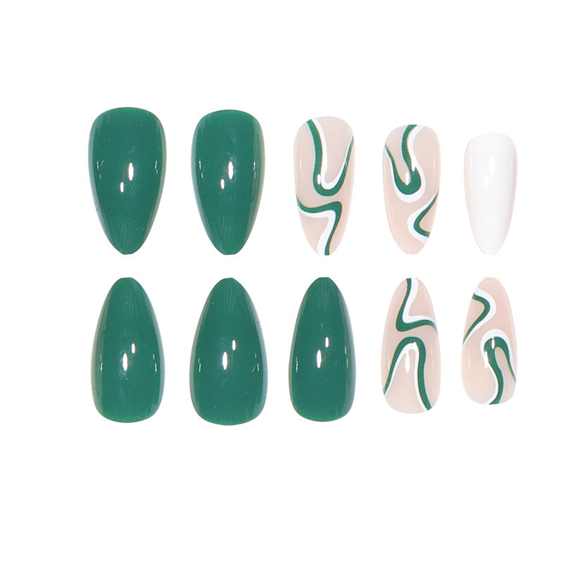 Artistic Swirl Pattern Press-On Stiletto Nails