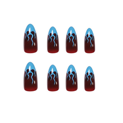 Flame Pattern Stiletto Nail Art Design