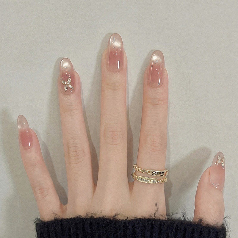 Press-On Nails with Artistic Ocean Theme Design
