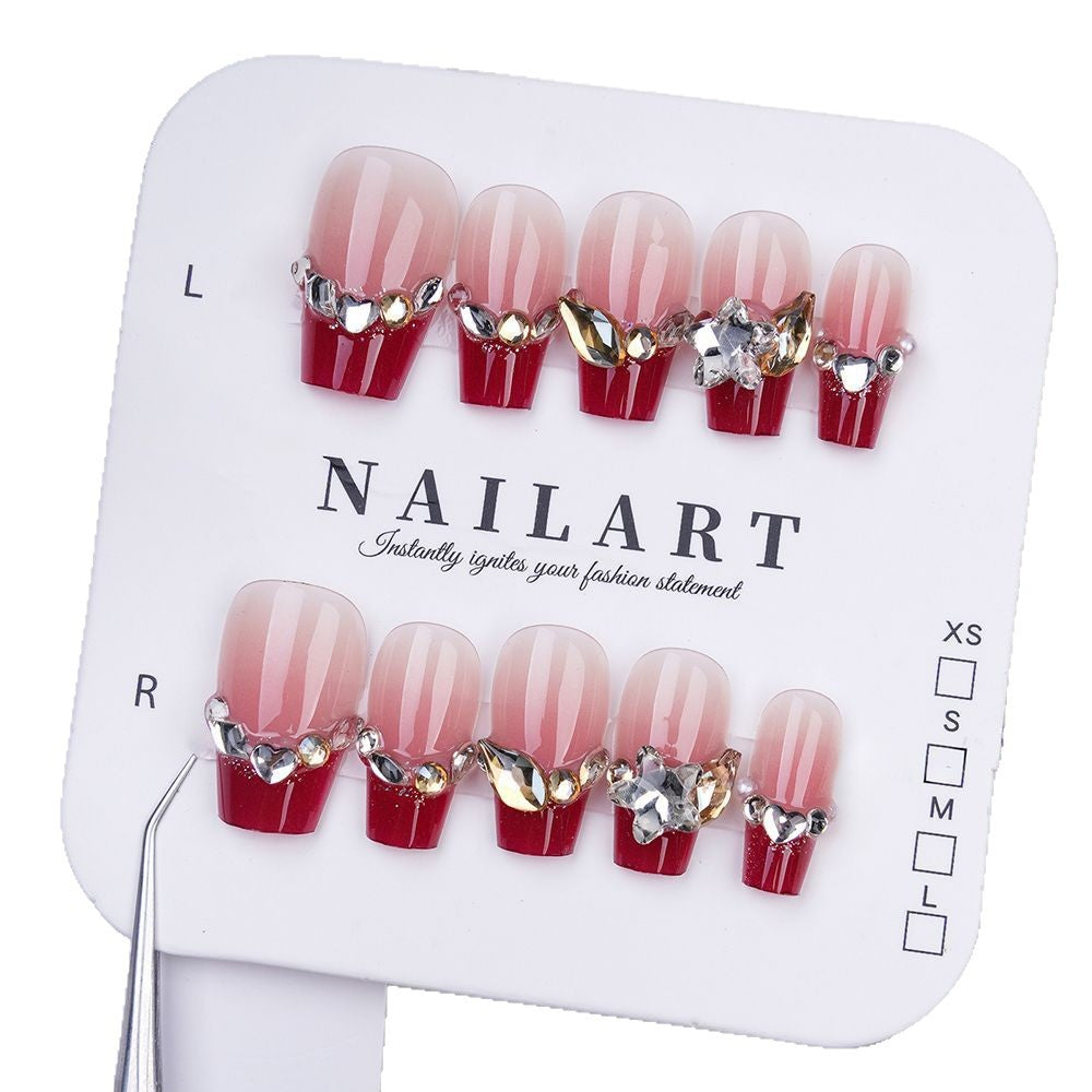 Square Press-On Nail Set in Acrylic Finish