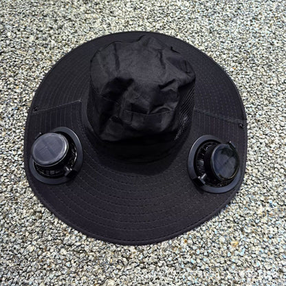 Sun Hat with Removable USB Fans and Wide Neck Coverage - Air-Cooled