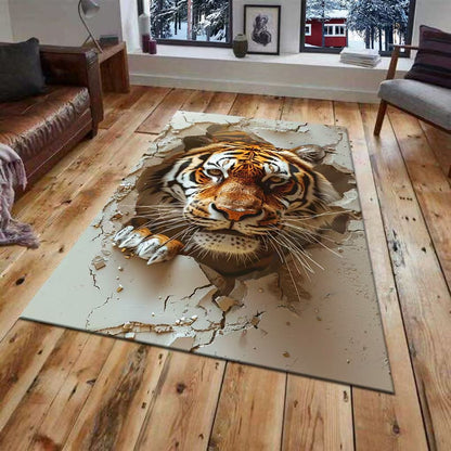 3D Wall Mural of a Tiger Design