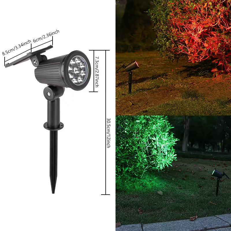 Swivel Head Solar LED Garden Spotlight Stake with Adjustable Height and Weatherproof Design
