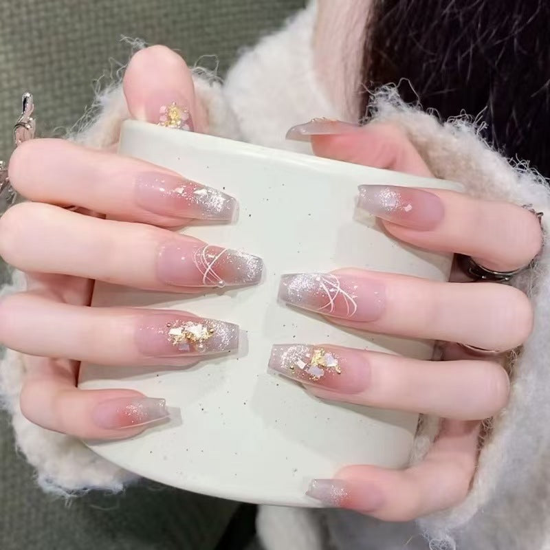 Glitter Accent Artistic Nail Design