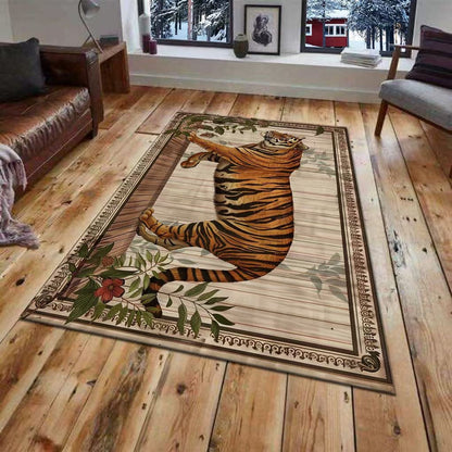 3D Wall Mural of a Tiger Design