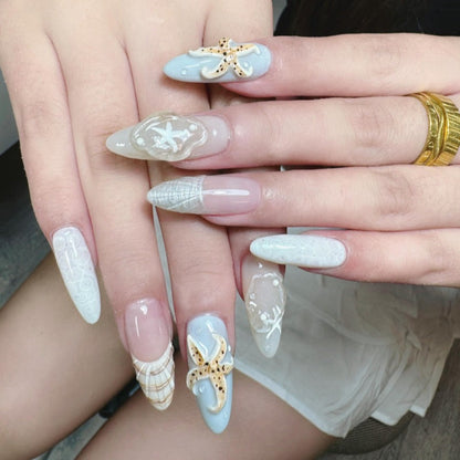 Press-On Nail Art Set with Animal Designs