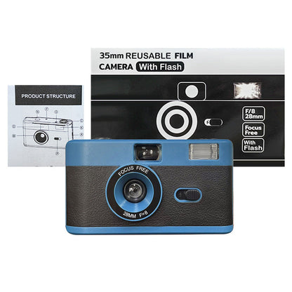 35mm Film Camera with Flash - Reusable Design