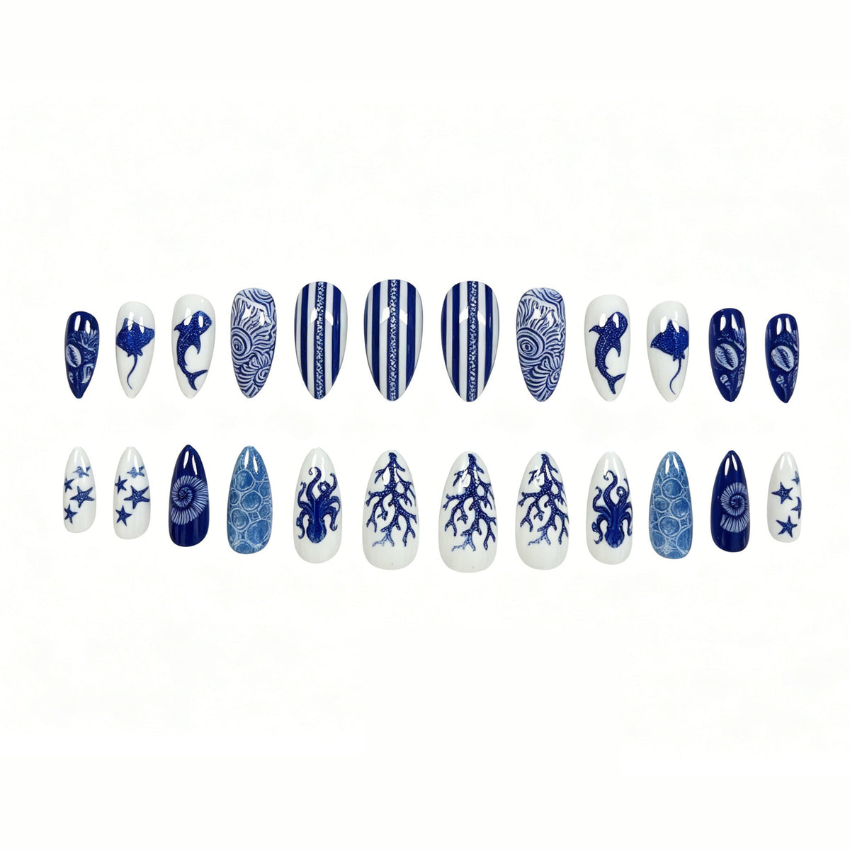 Nail Art Extensions with Ocean Theme - Creative Design