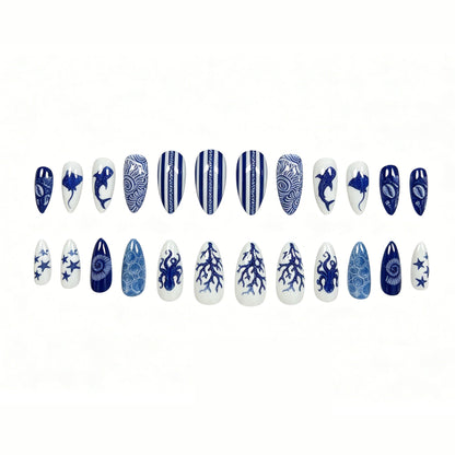 Nail Art Extensions with Ocean Theme - Creative Design