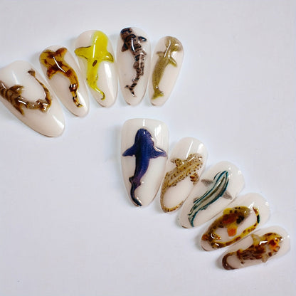 Shark-Inspired Artistic Nail Design Tool