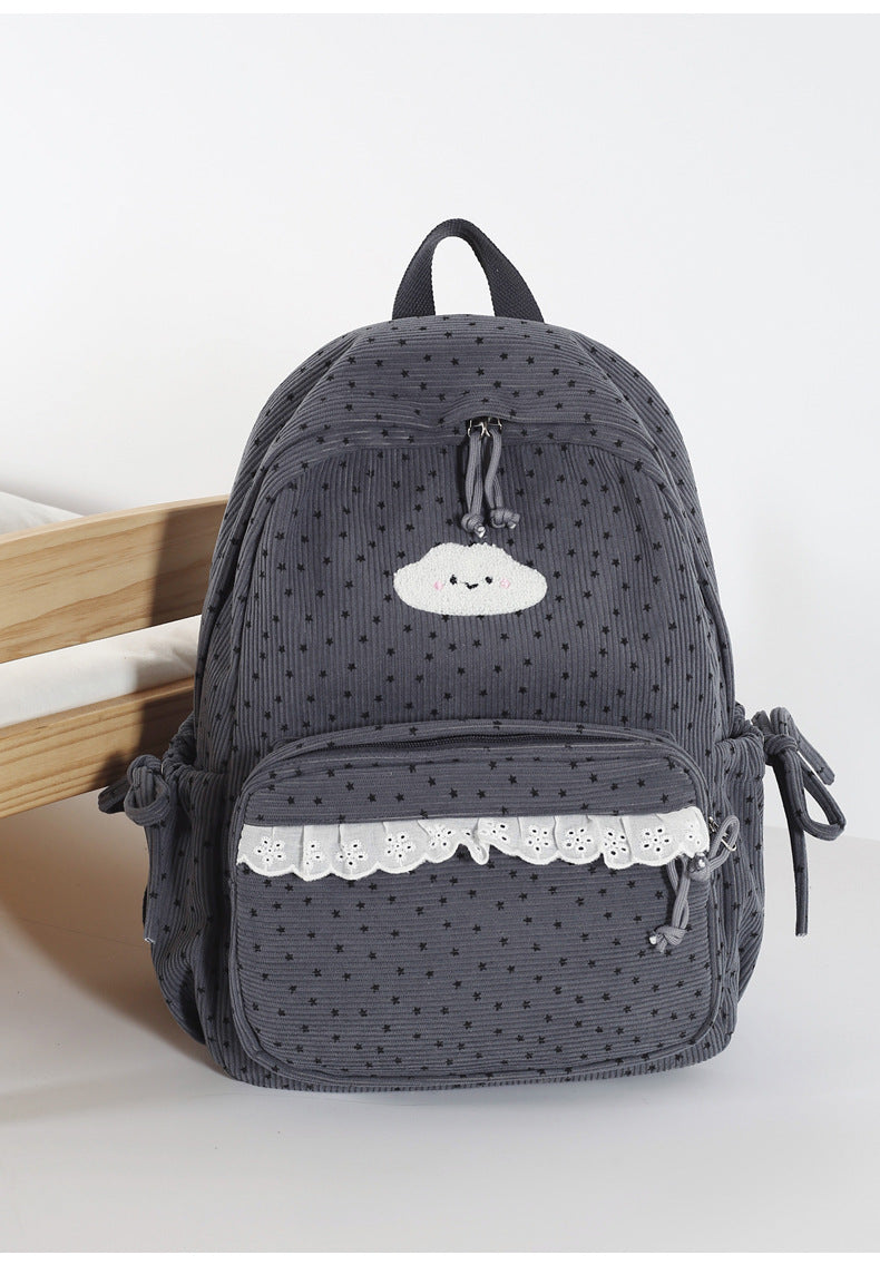 Mini Backpack with Charming Star Pattern for School